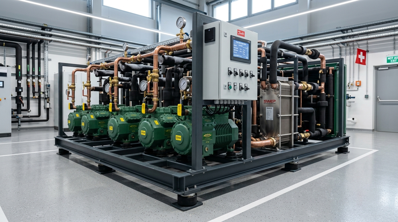 Centrale Frigorifique Industrielle au CO2 Transcritique R744 Bitzer